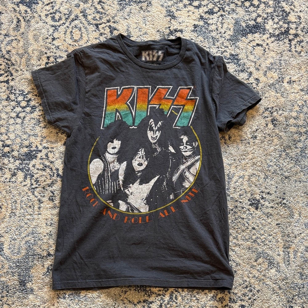 KISS Black Graphic T-Shirt sz s